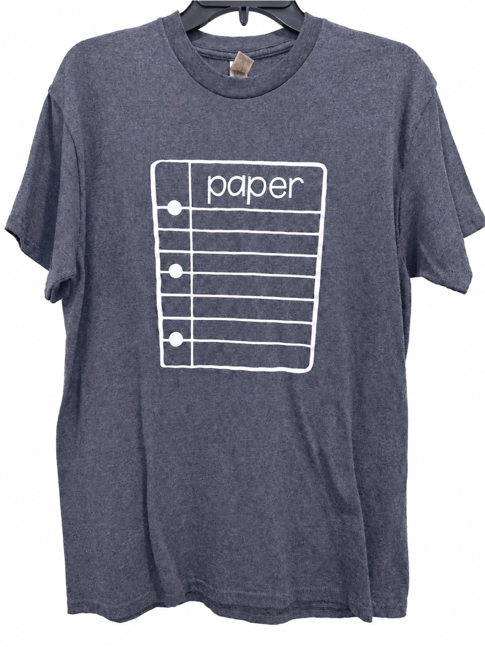 Rock Paper Scissors “Paper” Graphic T-Shirt Gray Gildan Medium Costume Tee